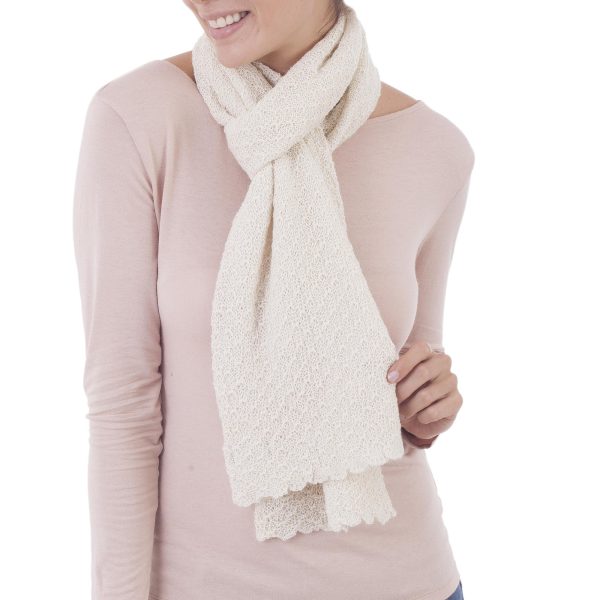 Solid Style in Eggshell Alpaca Scarf Discount