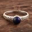 Royal Round Lapis Lazuli Solitaire Ring Crafted in India Online now