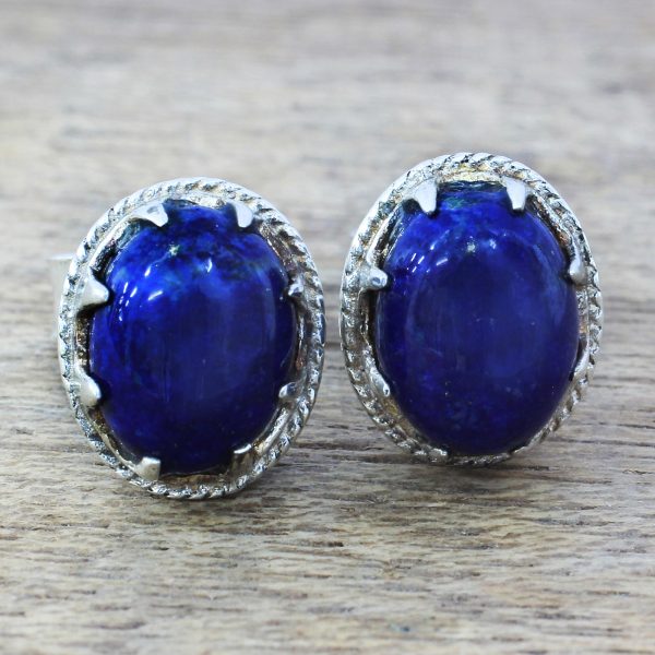 Morning Mystery Lapis Lazuli Stud Earrings Online Hot Sale