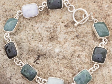 Ya ax Chich Colors Jade & Silver Link Bracelet Online now