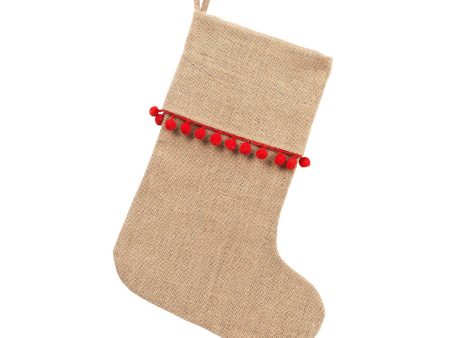 Red Pom-Pom Stocking For Sale