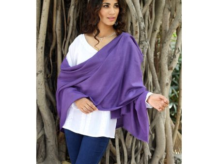 Kashmiri Diamonds in Lavender Handcrafted Wool Shawl on Sale