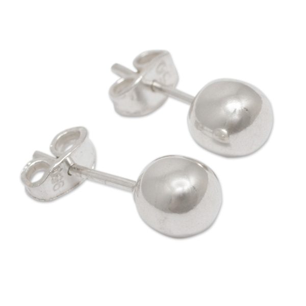 Polished Sphere Sterling Silver Earrings Cheap