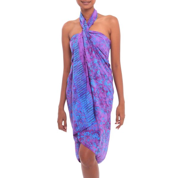 Mystifying Forest Blue & Purple Batik Sarong Online Sale