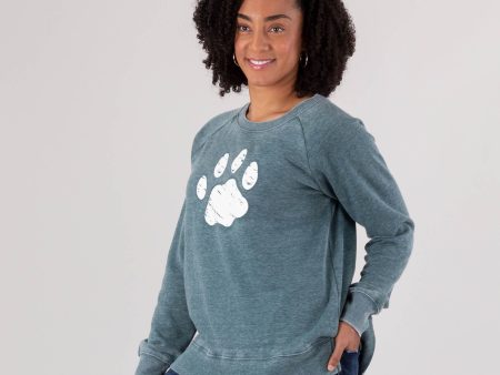 High-Low Paw Print Sweatshirt Online Hot Sale