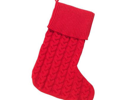 Red Cable Knit Stocking Discount