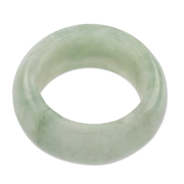 Pale Green Halo Jade Band Ring For Discount