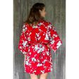 Holy Jasmine Red and White Floral Robe on Sale