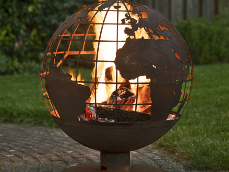 Rust Finish Earth Fire Sphere For Sale