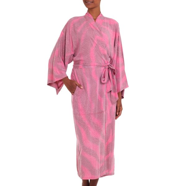 Coral Reef Pink Rayon Robe Online Sale