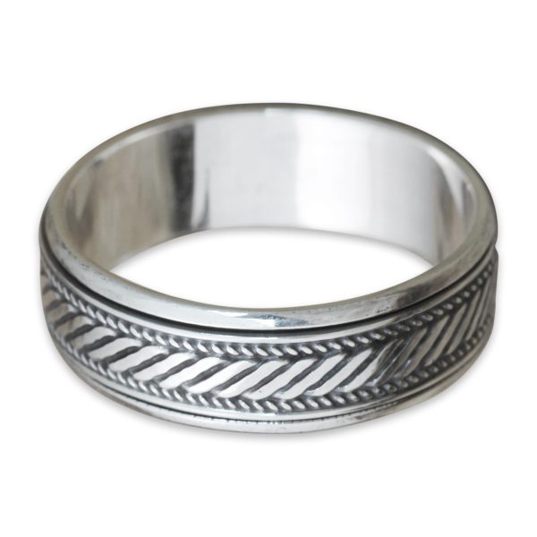 Speed Sterling Silver Handcrafted Spinner Ring on Sale