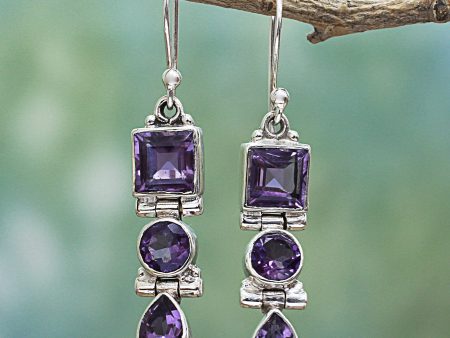 Lavender Glamour Amethyst Dangle Earrings Hot on Sale