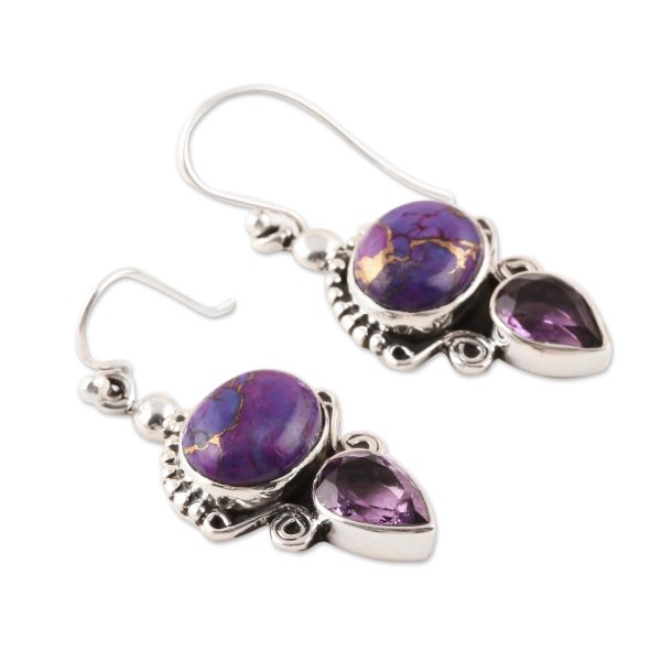 Regal Allure Regal Sterling Silver and Amethyst Earrings from India Online Hot Sale