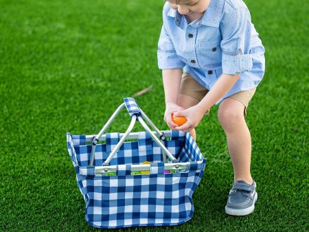 Navy Check Mini Market Tote For Discount