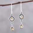 Shimmering Light Multi-Shape Citrine and Sterling Silver Dangle Earrings Hot on Sale