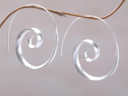 Inspiring Spirals Sterling Silver Earrings For Sale