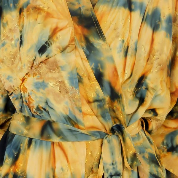 Golden Firebirds Yellow Women s Batik Robe Fashion