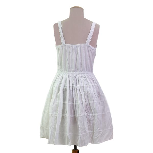 Snow White Blossoms Cotton Dress Cheap