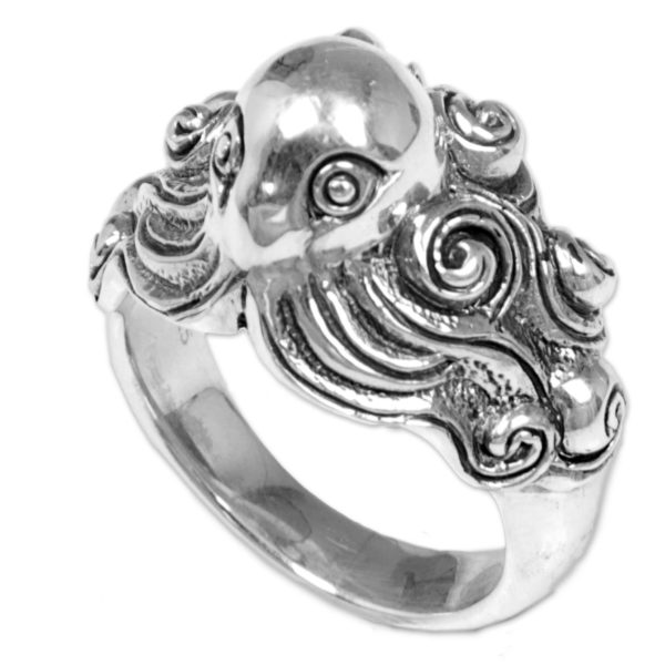 Octopus of the Deep Sterling Silver Ring Discount