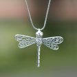 Lucky Dragonfly Sterling Silver Pendant Necklace Online