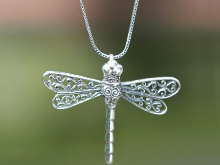 Lucky Dragonfly Sterling Silver Pendant Necklace Online