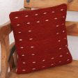 NOVICA  Red Hand Woven Wool Throw Pillow Cover,  Dotted Passion In Red  Cheap