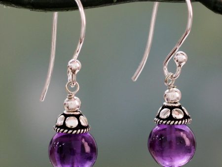 Royal Discretion Amethyst & Silver Dangle Earrings Online Sale