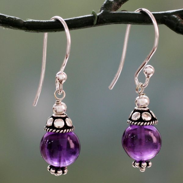 Royal Discretion Amethyst & Silver Dangle Earrings Online Sale