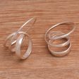 Modern Curls Silver Hoop Earrings Supply