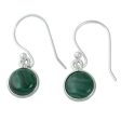 Malachite Spheres Silver Dangle Earrings Cheap