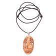 Setra Wolf Cow Bone Leather Pendant Necklace Cheap