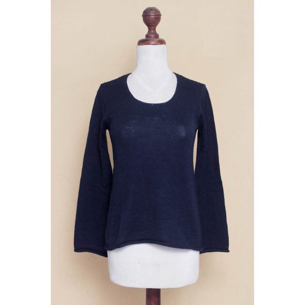 Navy Blue Charisma Alpaca Blend Sweater Online