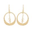 Moon Rain Gold Plated Cultured Pearl Dangle Earrings from India For Sale