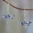 Smoky Quartz Enchanted Dragonfly Earrings Fashion