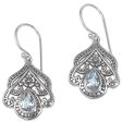 Summer Raindrops Blue Topaz Silver Dangle Earrings Online Sale