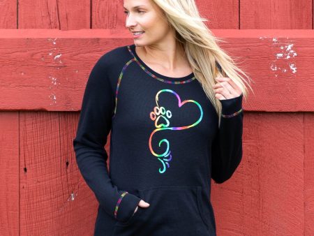 Rainbow Stitch Paw Thermal Long Sleeve Top For Sale