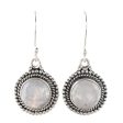 Moonlight Dots Round Rainbow Moonstone Dangle Earrings from India Online Hot Sale