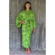 Emerald Forest Green Floral Batik Robe on Sale