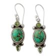 Resplendent in Green Turquoise & Silver Earrings For Cheap