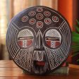 African Circles Decorative Wood Mask For Sale