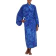 Bamboo Blue Rayon Batik Robe Online Sale