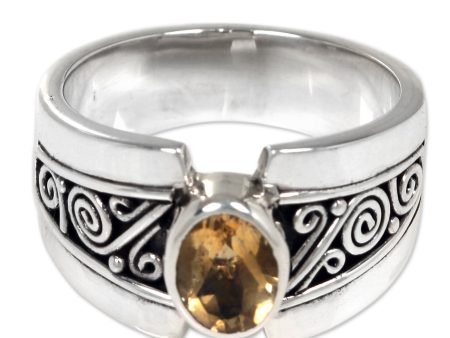 Yellow Karma Silver Citrine Ring Online Sale