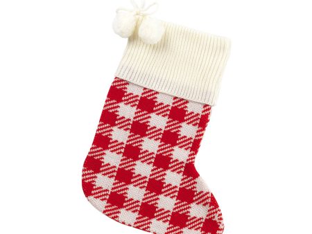 Red Plaid Knit Stocking Discount