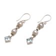 Silver Trail Blue Topaz & Pearl Dangle Earrings For Discount