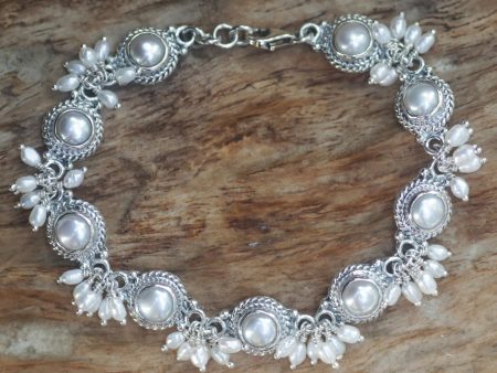 Moons & Shooting Stars Pearl & Silver Bridal Bracelet Sale