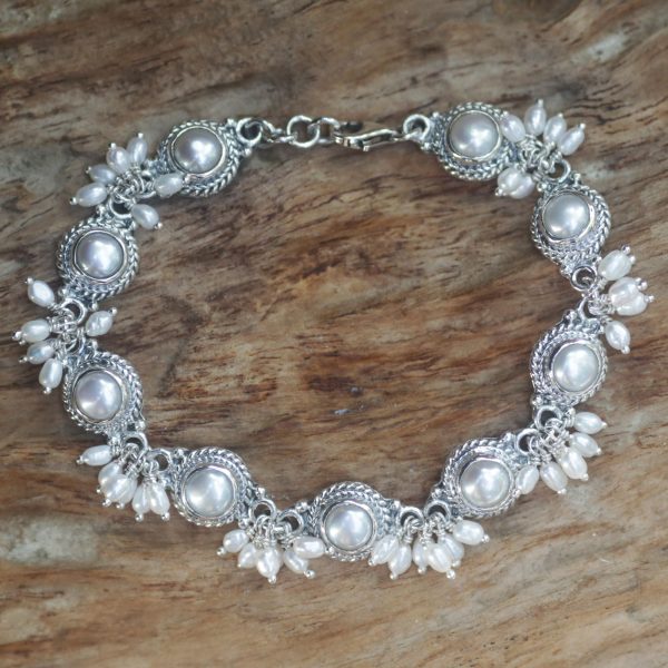 Moons & Shooting Stars Pearl & Silver Bridal Bracelet Sale