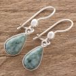 Pale Green Tears Jade & Silver Teardrop Dangle Earrings Hot on Sale