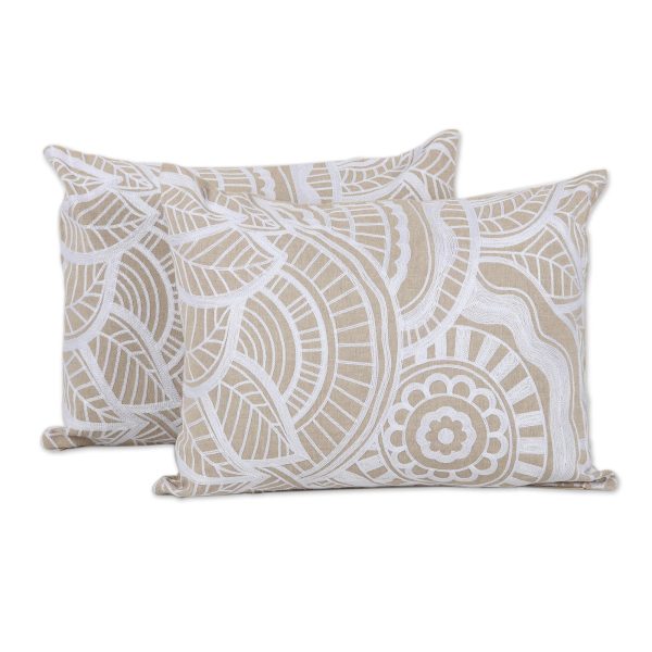 Mandala Bliss Mandala Pattern Embroidered Cotton Cushion Covers (Pair) Online Hot Sale