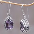 Sparkling Dew Amethyst & Silver Dangle Earrings Hot on Sale