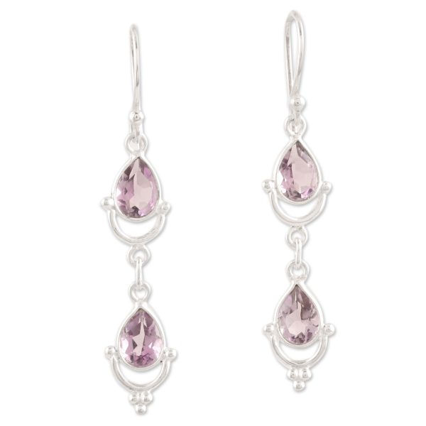 Royal Rain Artisan Made Amethyst Sterling Silver Dangle Earrings For Discount